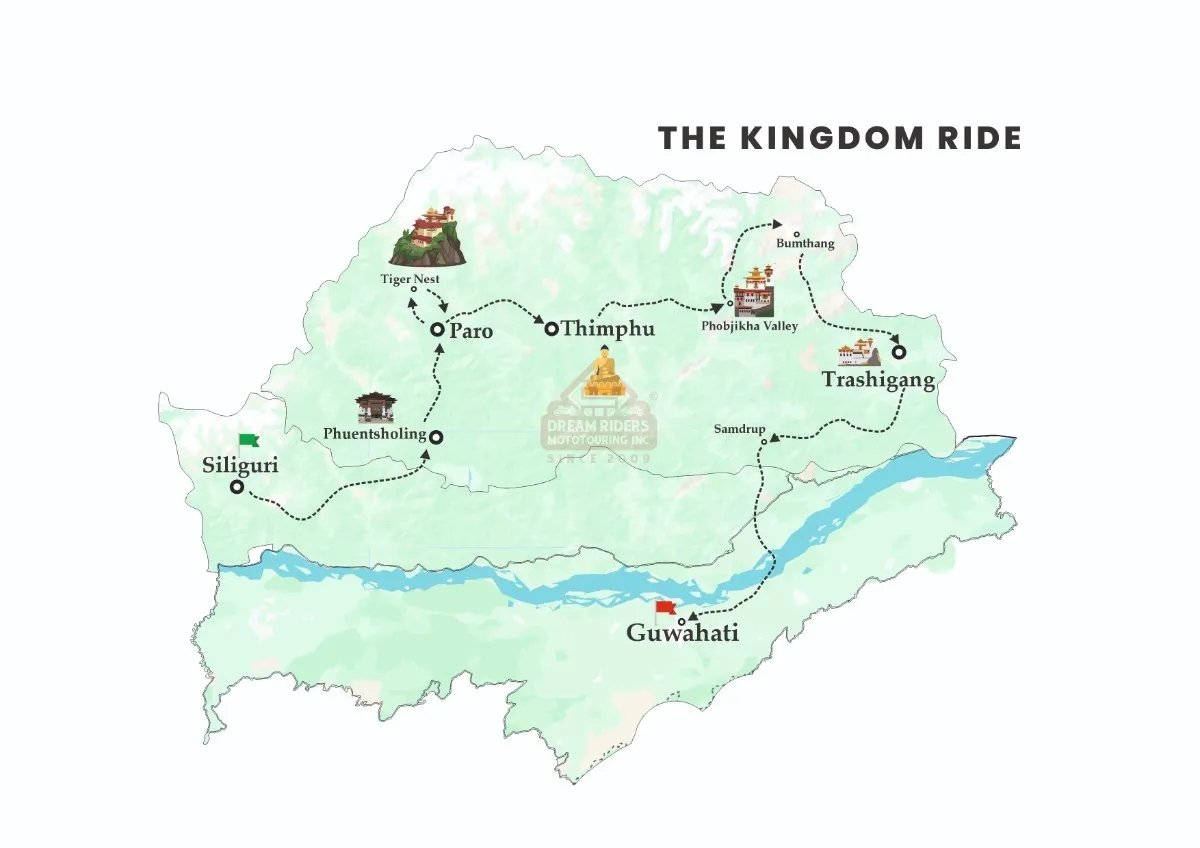 bhutan road map for 10 days including bumthang