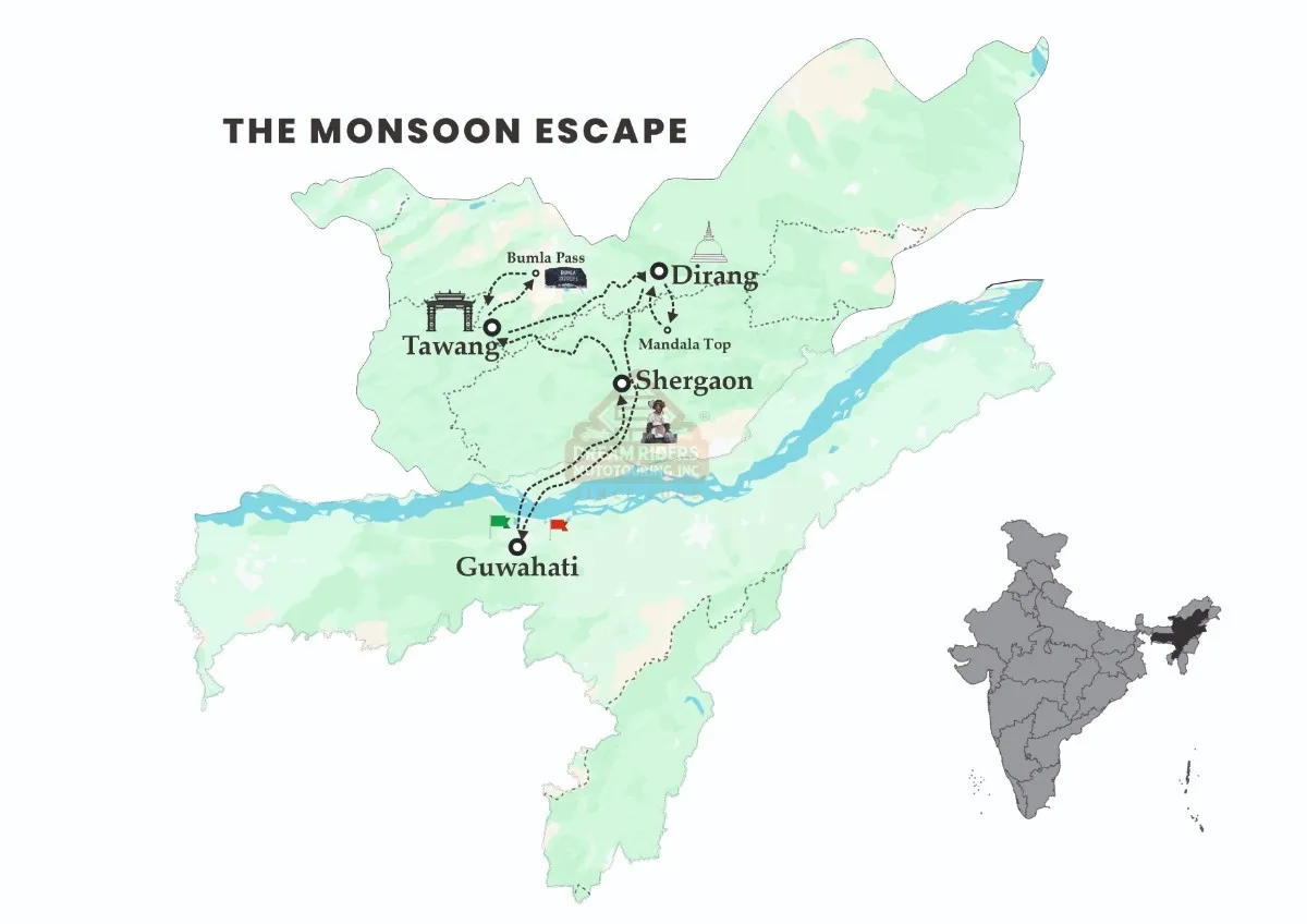 tawang road map in monsoon