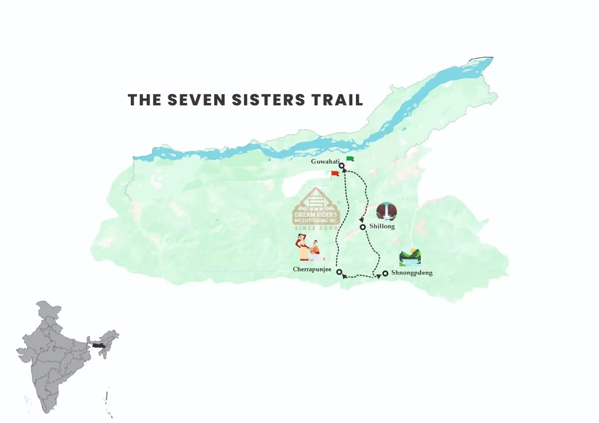 meghalaya road map for 6 days without kaziranga national park